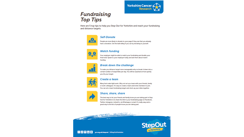 Step Out for Yorkshire top tips